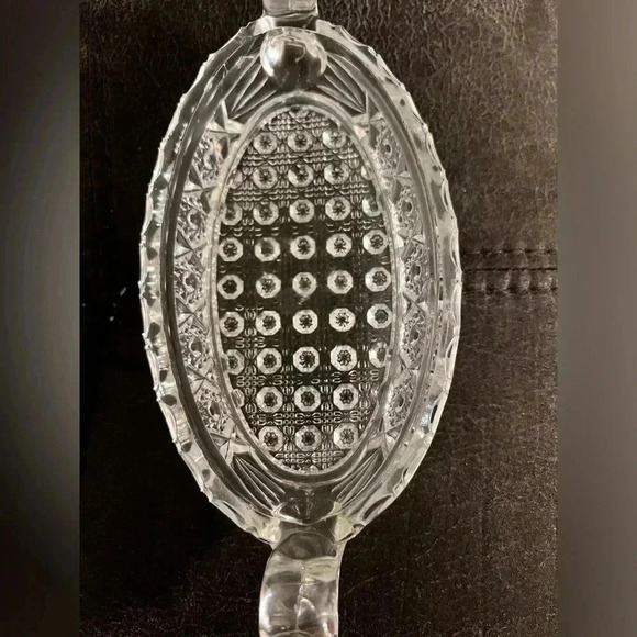 GUC IMPERIAL GLASS NUCUT PICKLE, CANDY, SAUCE DISH Clear Fancy Beautiful Unique - Picture 2 of 4